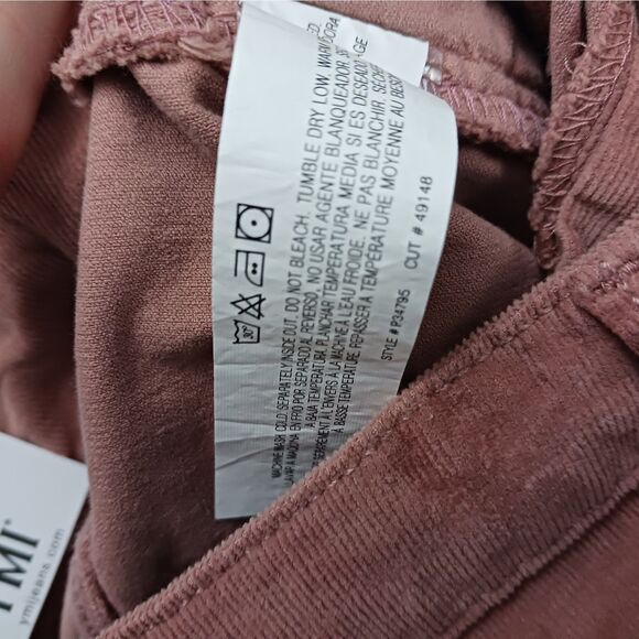 YMI Pants Womens 26 Juniors 3 Flare High Rise Corduroy Mauve Dusty Pink New - Picture 7 of 10